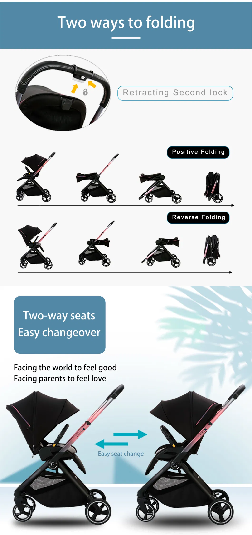 Stable Folding Chinese Easy Carry High Landscape Baby Stroller