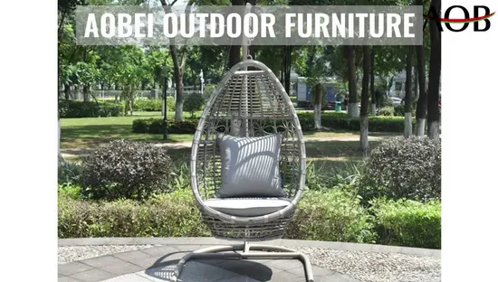 Darwin Home Schaukelstuhl aus Korbgeflecht für Erwachsene, zum Aufhängen, für den Innenbalkon, Rattan-Außenmöbel