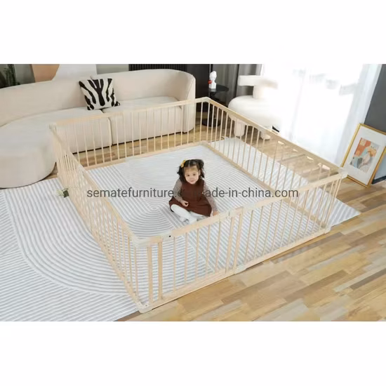 Fabrik maßgeschneiderte moderne natürliche Kiefernholzmöbel Baby Laufstall Kinderzaun