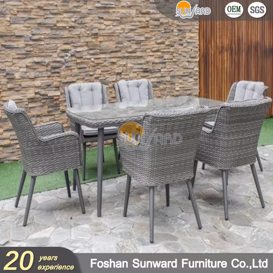 Moderne Esszimmerstuhl-Möbel für den Innen- und Außenbereich aus Korbgeflecht, Rattan, für Zuhause, Resort, Hotel, Restaurant